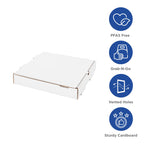 Karat Pizza Boxes 12" x 12" x 2" [50 Pack] White Corrugated Boxes | Ventilated, Grease-Resistant, Durable for Pizza, Catering or Shipping Use