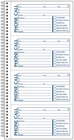 Adams® Phone Message Books, 11" x 5 1/4", 100 Pages, White/Canary Yellow, Pack Of 2