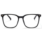 MACJERO Oversized Square Blue Light Blocking Glasses for Women Men, Anti-Fatigue Computer Monitor Glasses Reduce Eye Strain(Black+Brown) 2 Pack
