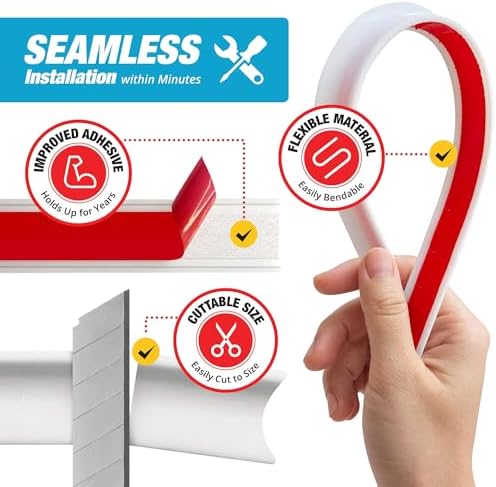 Shower Threshold Water Dam Barrier 67" - White Collapsible Shower Water Blocker - Guard for Walk in Shower - Water Guard Stopper for Floor - Shower Door Water Blocker by Hippo Dam