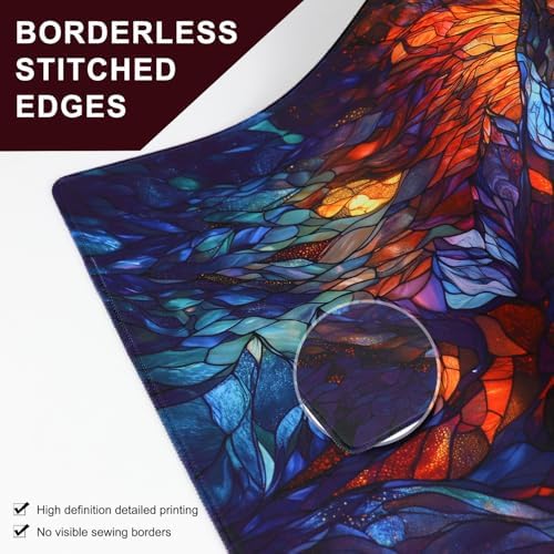 MTG Playmat, TCG Card Game Playmat, Stitched Edge, Non-Slip Rubber Bottom - 24 x 14 inch - Mountain