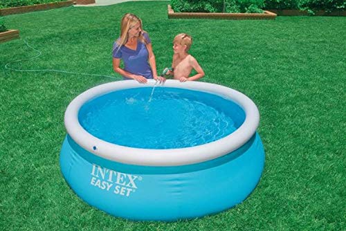 INTEX 28101EH Easy Set Inflatable Swimming Pool: 6ft x 20in – Puncture-Resistant Material – Quick Inflation – 232 Gallon Capacity – 16in Water Depth