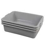Ggbin Plastic Dish Tubs, Commercial Bus Box/Wash Basin Tote Box, 3-Pack(Grey, 13L)