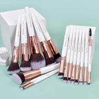 Bueart Design 18Pcs ULTRA SOFT Wood Handle Makeup Brushes set Make up brushes face brush Foundation Powder Blending Blush brushes (Pearl White)