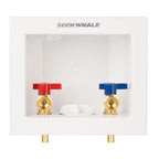 SECKWHALE Universal Washing Machine Outlet Box, 1/2-Inch Pex Crimp x 3/4-Inch MHT Connection with Center Drain, Laundry Washer Valve Outlet Box