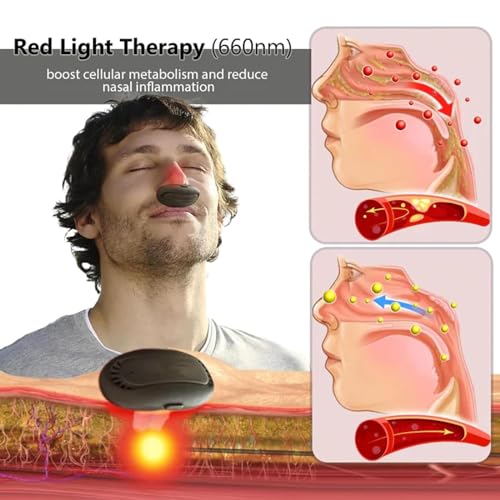 Red Light Therapy for Nose, RespiRelief Red Light Nasal Therapy Instrument, RespiRelief Red Light Nasal Therapy Device, Red Light Therapy for Nose (1 Pc)