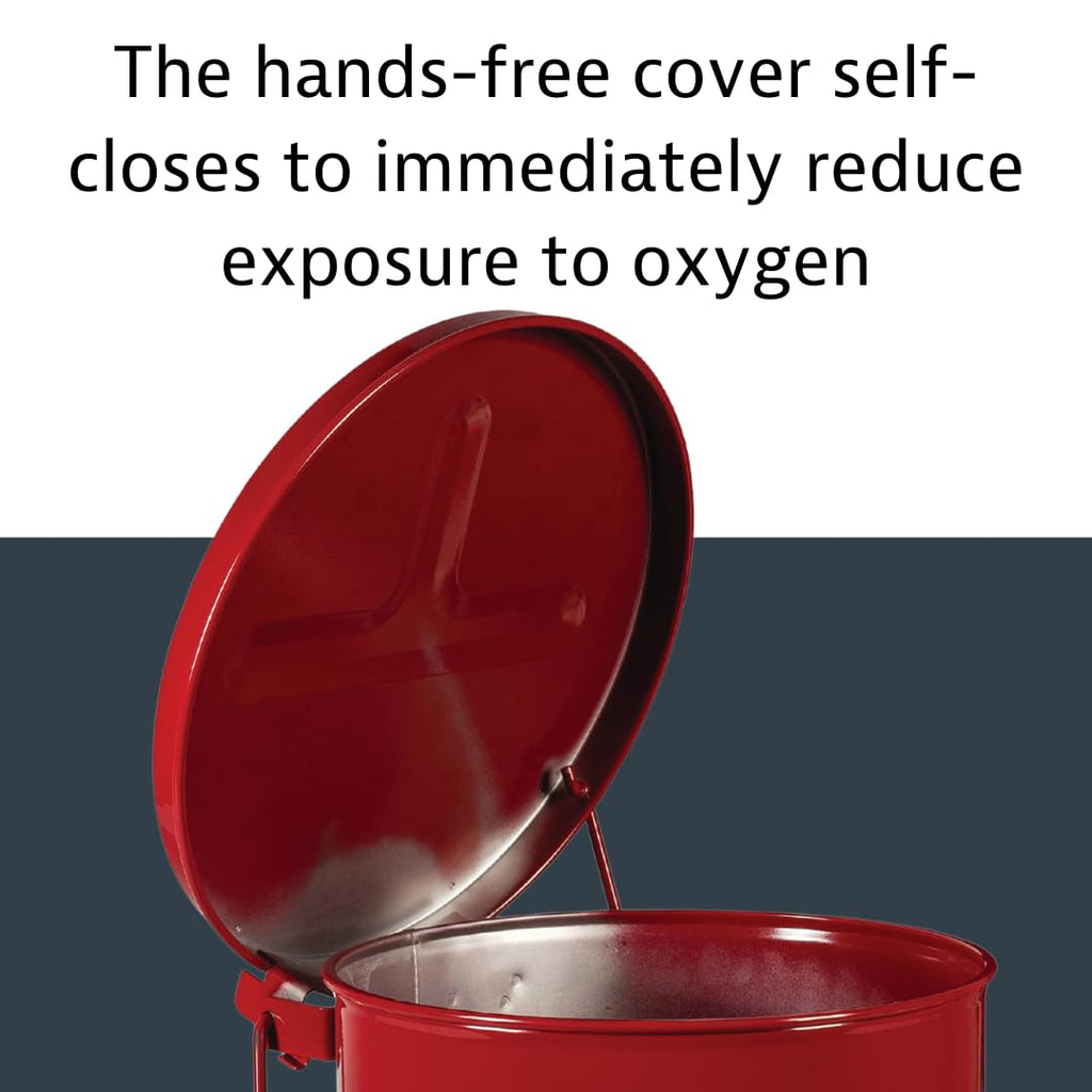 Justrite 10 Gallon Galvanized Steel Oily Waste Can