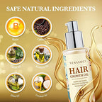 Veganic Natural Hair Growth Oil: Venanoci Hair Growth Serum with Biotin & Rosemary for Anti-Hair Loss, Hair Regrowth & Thickening – Strengthens & Nourishes Hair for Women & Men (2pcs)