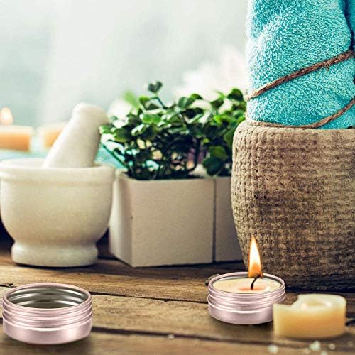 4 oz Aluminum Tin Jar with Screw Cap Refillable Container for Cosmetic, Lip Balm, Cream, Rose Gold 12 Pcs.