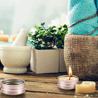 4 oz Aluminum Tin Jar with Screw Cap Refillable Container for Cosmetic, Lip Balm, Cream, Rose Gold 12 Pcs.