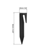 QWORK Plastic Boundary Wire Stakes, 200 Pcs, 3.35in, Black, Bayonet Tip, Garden Edging, Lawn Nails, Wire Pegs, Landscape Anchoring Spikes, Pet Fence, Mower Compatible