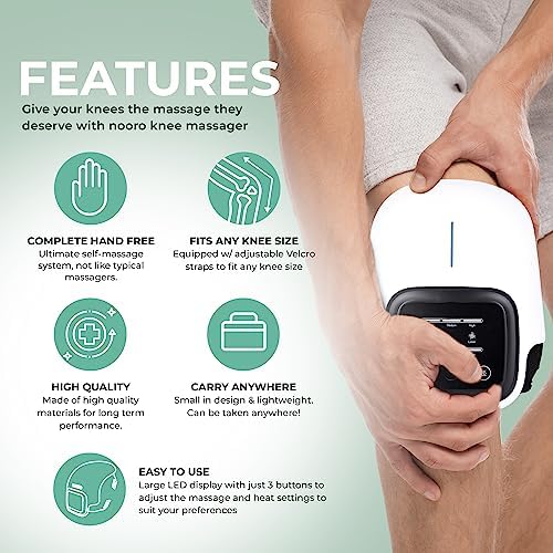 nooro Portable Knee Massager with Heat, Red Light, & Massage Therapy, Relax Tight Muscles and Helps Minor Joint Stiffness and Discomfort, Hands-Free Design