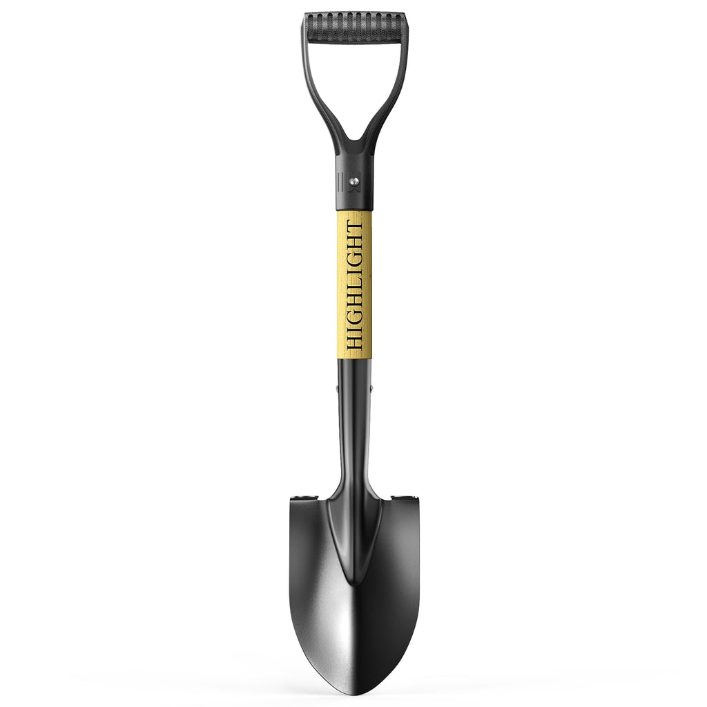 HIGHLIGHT Small Kids Shovel for Digging, 28Inch Wooden D Grip Round
