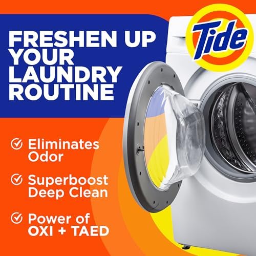 Washing Machine Cleaner by Tide, Washer Machine Cleaner with Oxi for Front and Top Loader Washer Machines, Deep Cleaning Residue & Odor Eliminator, 21 Month Supply