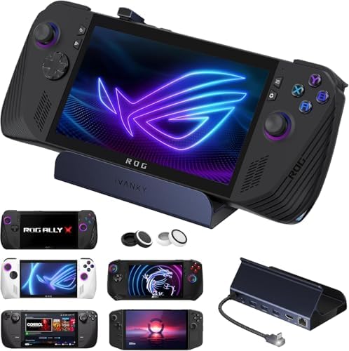 iVANKY 8-in-1 Docking Station 4K@144Hz for ASUS ROG Ally X/Valve Steam Deck OLED/Lenovo Legion Go S/MSI Claw, ROG Alloy/Stream Deck Dock Hub, HDMI 2.1, 1Gbps Ethernet, 3*USB-A 3.0, 100W USB-C Charge