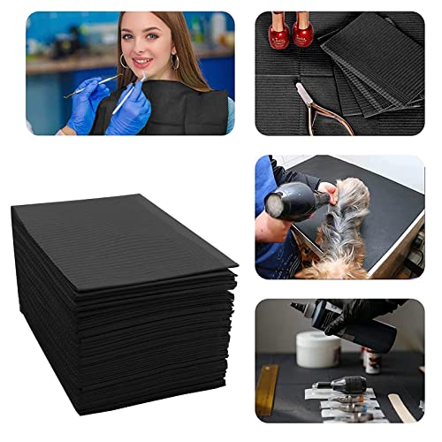 125PCS Disposable Nail Art Table Towels Mat 13" X 17" Waterproof 3 Ply Nail Art Mat Paper Sheet Clean Pads Tattooing Table Mat Nail Table Cover Tattoo Supplies (Black)