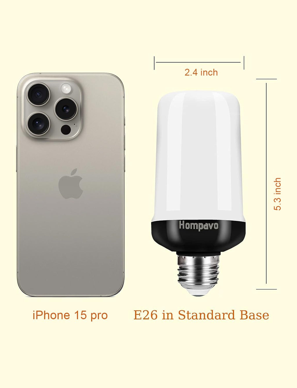 Hompavo 【Upgraded】 LED Flame Light Bulbs, 4 Modes Flickering Light Bulbs with Upside Down Effect, E26/E27 Flame Bulb for Halloween, Christmas, Party, Indoor and Outdoor Home Decoration (4 Pack)