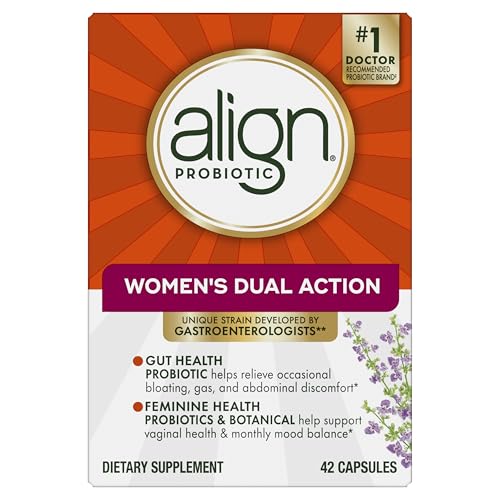 Align Probiotic, Womens Dual Action, Vaginal Probiotics for Women, Womens Probiotic for Vaginal Health Support, with Probiotics for Digestive Health, 42 Probiotic Capsules