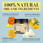 Beef Tallow Honey Balm for Skin:100% Grass-Fed Beef Tallow Moisturizer For Face and Body Vintage Tallow Balm With Olive Oil Manuka Honey For Sensitive Dry Skin Repair - 2 oz