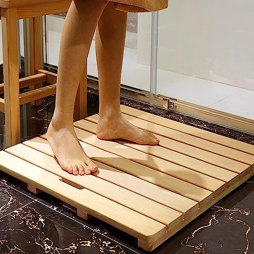 Bath Shower Mat,Non-Slip Bamboo Bathroom Mat,for Indoor or Outdoor Use,Natural Wooden Shower Mat,Bamboo Bath Mat for Shower,Spa and Sauna (Size : 45x140cm/18x55in)