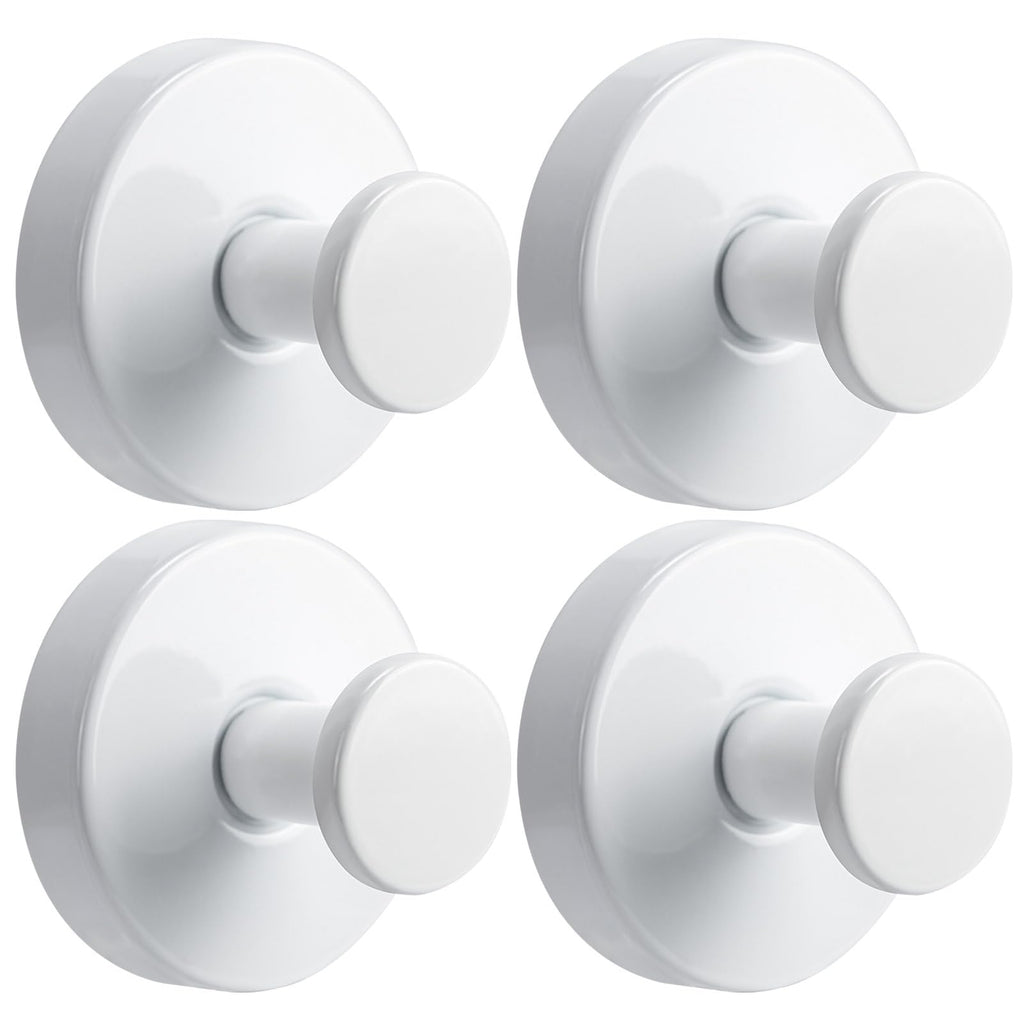 Fenas Suction Cup Hooks for Shower No-Drill Bathroom Hooks for Towels, Robes, Loofah Mountable on Bathroom Walls, Kitchen, Glass, Mirrors, Tile and Smooth,Non-Porous Surfaces (4, White)