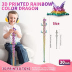Large 3D Printed Dragon,30 Inch 3D Dragon Toys,Bigger Fidget Crystal Animals Toys, 3D Printed Articulated Animals for Home Office Car Desk Decor（Rainbow
