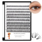 Bodermincer Large Tray 20D Cluster 0.07C,10 Lines,8-10-12-14mm Mixed,9-11-13-15mm Mixed, 10-12-14-16mm Mixed,Natural Long Individual Flare Lashes Cluster False Eyelashes (10-12-14-16mm Mixed)