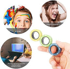 (6PCS) Magnetic Rings Fidget Toy Set, Idea ADHD Fidget Toys, Adult Fidget Magnets Spinner Rings for Anxiety Relief Therapy, Fidget Pack Great Gift for Adults Teens Kids