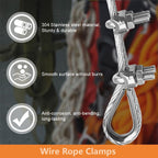 Lyrlidr 8 Pcs M8 Cable Clamps,Wire Rope Clamp,4 Pcs 5/16" Thimble
