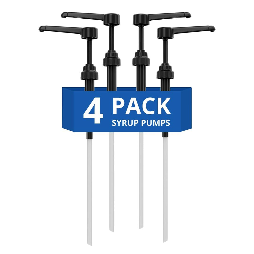 Coffee Syrup Pump Compatible with Torani 24 oz - 25 onces/Monin 1Liter Bottle/Davinci 750ml Bottles - Multipurpose Soap Oil Dispenser Pumps Set of 4 (4 Pack)