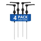 Coffee Syrup Pump Compatible with Torani 24 oz - 25 onces/Monin 1Liter Bottle/Davinci 750ml Bottles - Multipurpose Soap Oil Dispenser Pumps Set of 4 (4 Pack)