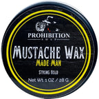 MUSTACHE WAX | Made Man | for Styling Mustache or Beard, With Beeswax, Organic Golden Jojoba Oil, and Argan Oil, Premium Blend, Mid-Strong Hold, Silicone-Free