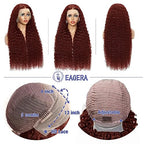 Reddish Brown Lace Front Wigs Human Hair 13x4 Reddish Brown Deep Wave Lace Front Wigs Human Hair for Women Reddish brown Curly Human Hair Wigs Pre Plucked With Baby Hair 180% Density 24inch