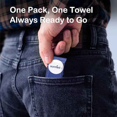 Ourmed Life Compressed Towel Tablets, Individually Wrapped Disposable Face Towels, Quick-Expand with Water, Soft & Lint-Free, 12"x10" Travel Washcloths for Camping,Hiking & Backpacking (100 Count)