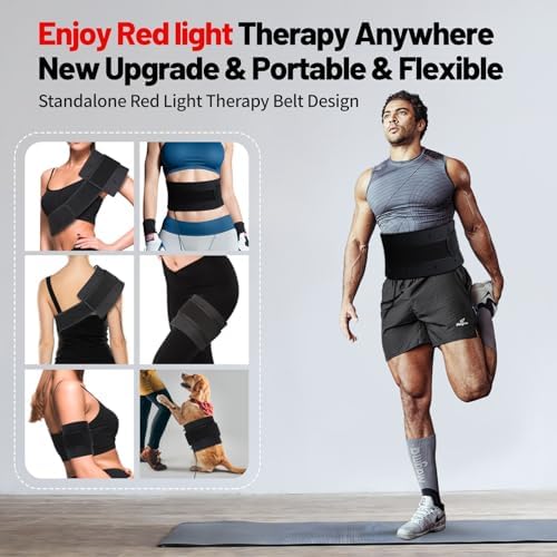 Red Light Therapy,Upgraded 2-in-1 Chips Red Light Therapy Lamp,660nm Red Light & 850nm Near Infrared Light Therapy Device with Red Light Therapy Belt and Stand Relieves Pain in All Parts of The Body