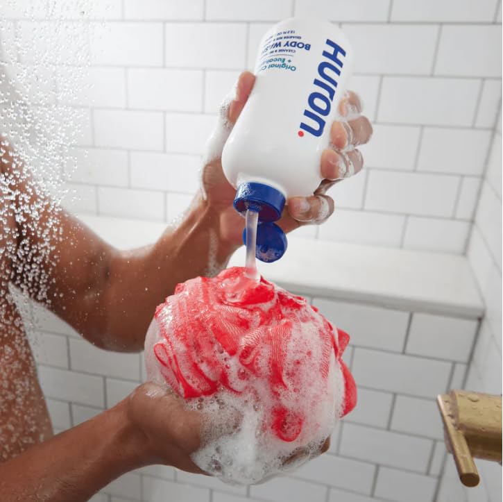 Huron Men’s Body Wash, Hydrating Daily Cleanser with Sea Salt + Driftwood Scent, 32 Fl Oz, Moisturizing Shower Gel, non-toxic, Phthalate-Free Clean Ingredients for Men.