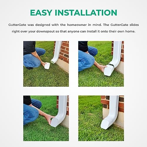 The Original GutterGate 2"x3" for Type-A Downspouts (White) (Made in The USA)