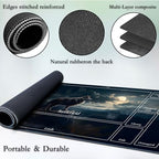 for MTG Game Playmat, for Magic TCG Rubber Play mat,Tabletop Card Playmats with Smooth Surface,Trading Card Inked Game Mat with New Zones,Battle Game,Sky Wolf