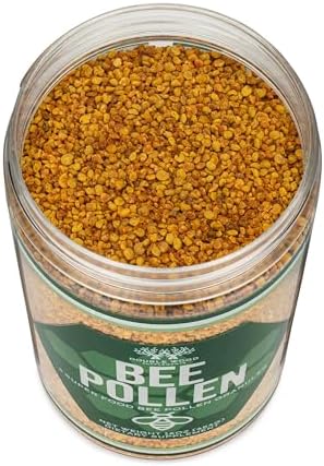 Bee Pollen Supplement - 1lb (16 OZ) of Raw Bee Pollen Granules (151 Servings of 3 Grams Each with Scoop) Superfood High in Vitamins, Minerals, and Protein by Double Wood