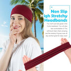 RITOPER Wide Headbands for Women Non Slip, Workout Yoga Running Womens Headband Boho Hair Bands for Women's Hair, Thick Sweat Head Bands Solid Head Wraps Bandana