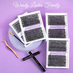 WENDY Lash Extension Kit Lash Clusters Kit D Curl Cluster Lashes 40D+3D Effect Individual Lashes with Lash Bond and Seal Lash Applicator Lash Glue Remover Brush Eyelash Clusters(40/3DP-D Kit,16-20mm)
