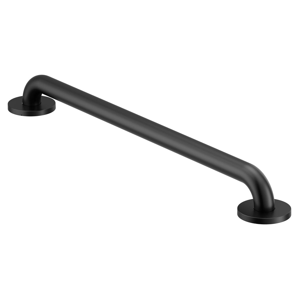Moen Matte Black 24-Inch Bathroom Safety Grab Bar with Concealed Screws for Elderly Shower Support, R8724BL