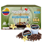 Healthwise Low Acid French Vanilla Decaf, Chemical-Free Swiss Water Process,100% Colombian Coffee K-Cups – Medium Roast, Healthier Coffee for Sensitive Stomachs - 144 count (Pack of 1)