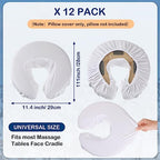 Tatuo 12 Pcs Face Cradle Covers for Massage Head Rest Microfiber Reusable Soft Thicker Massage Table Face Covers Oil Proof Headrest Cradle Sheets for Spa Beauty(White)