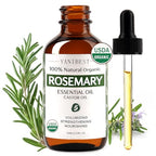 YANIBEST Organic Rosemary Essential Oil, Castor Oil, 100% Pure Natural Hair Oil for Strengthening Hair, Nourish and Repair Damaged Hair, Improve Scalp Health