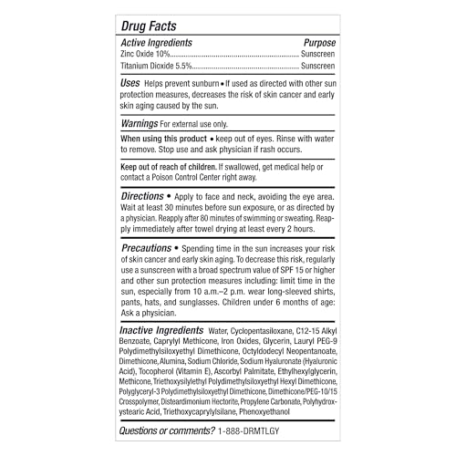 DRMTLGY Physical Tinted Moisturizer with SPF 44. Universal Tint. All-In-One Mineral Tinted Sunscreen and Foundation with Broad Spectrum Protection Against UVA and UVB Rays. FSA HSA Eligible (2.05 oz)