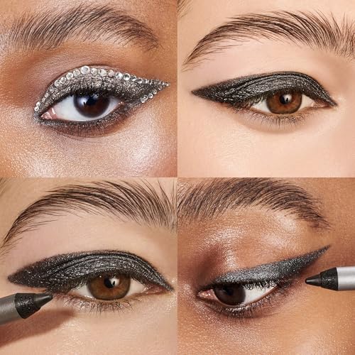Wonderskin 1440 Longwear Blue Glitter Waterproof Eyeliner Pencil - Sharpenable Eyeliner Pencil and Smudge Proof Eye Liner Pencils (Oyster Blue)