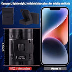Binoculars with Phone Adapter for Adults, Compact Pocket Travel Binocular for Bird Watching Concert Theater Opera High Powered Electronics Cruise Ship Essentials Norwegian Alaska Hiking Camping Gear