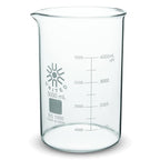 United Scientific™ Glass Beaker 5000mL, Low Form Griffin 3.3 Borosilicate, Double Scale Graduated Lab Beaker, ASTM-E960 Autoclavable Chemistry Glassware for Research, Educators, 1 Each