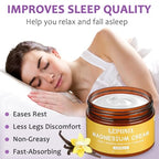 LEPONIX Magnesium Cream for Sleep, Magnesium Body Butter, Leg Cramps & Pain, Muscle Relaxation, Magnesium Lotion for Sleep, Magnesium Balm for Men Women, Safe for Kids (120ml, Vanilla)